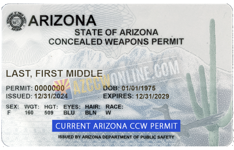 Current Arizona concealed weapons permit card issued by AZDPS